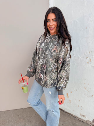 Elevated Essential Hoodie-Olive Camo