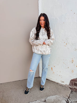 Elevated Essential Hoodie-Grey Camo