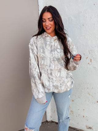 Elevated Essential Hoodie-Grey Camo