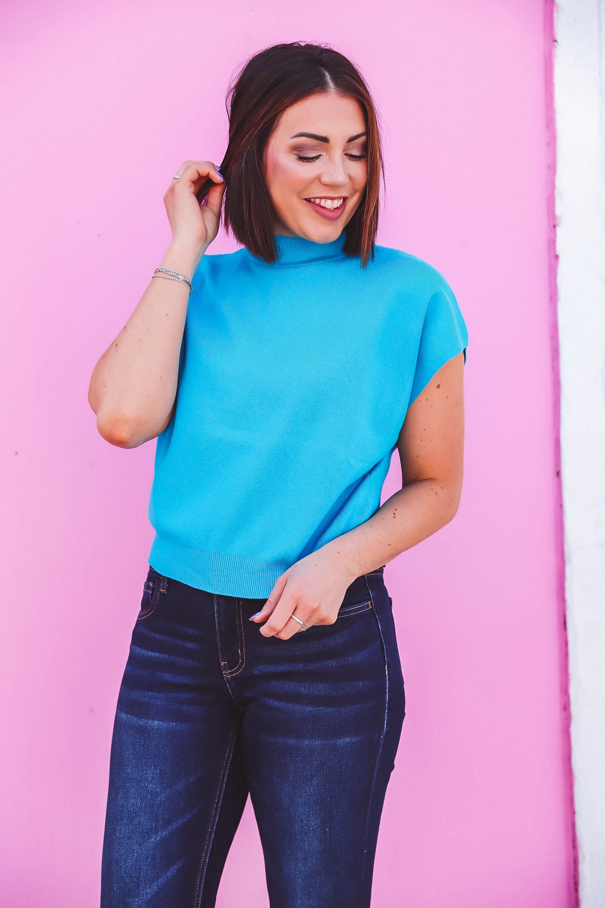 Karley Knit Top-Turquoise