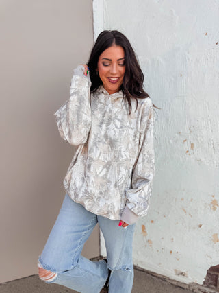 Elevated Essential Hoodie-Grey Camo