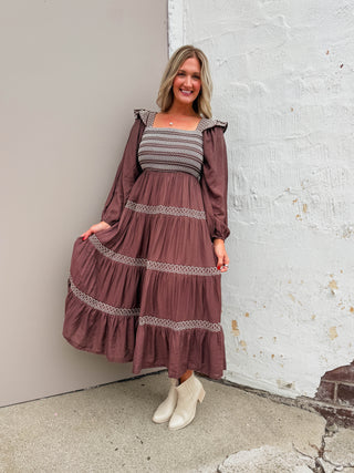 Tessa Maxi Dress-Mocha