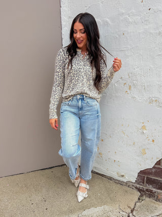 Kam High Rise Boyfriend Barrel Denim-Light Wash