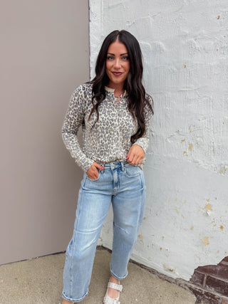 Evie Leopard Cardigan-Brown