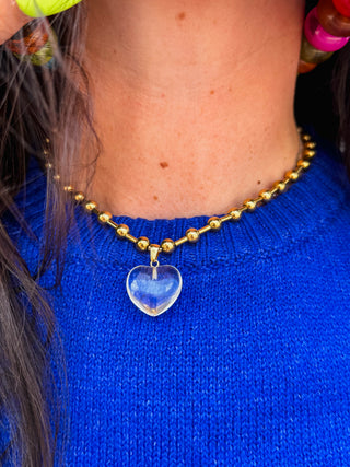 Ashley Heart Necklace-Clear