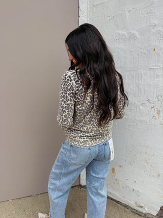 Evie Leopard Cardigan-Brown