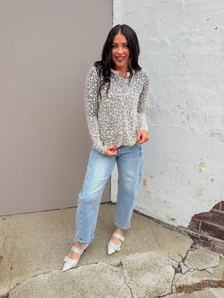 Evie Leopard Cardigan-Brown