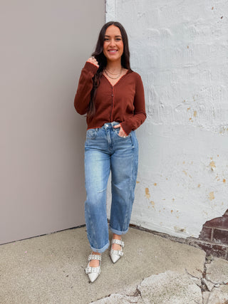 Nadia Cardigan-Brown/Orange