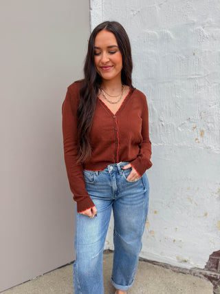 Nadia Cardigan-Brown/Orange