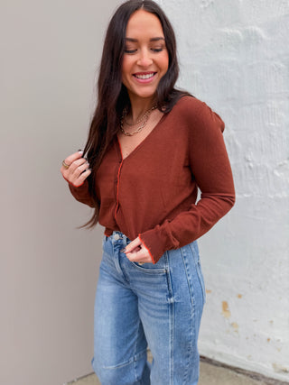 Nadia Cardigan-Brown/Orange