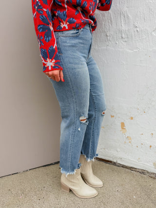 Ella High Rise Wide Straight Leg Denim-Hidden