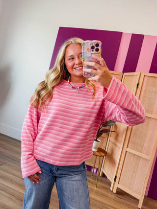 Candy Pink Stripe Top