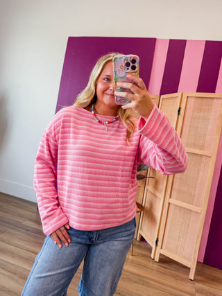 Candy Pink Stripe Top