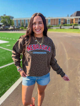 Nebraska Cornhuskers Leopard Crew