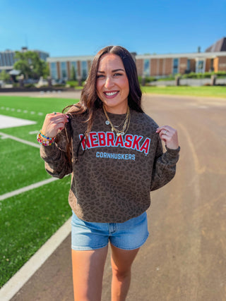 Nebraska Cornhuskers Leopard Crew
