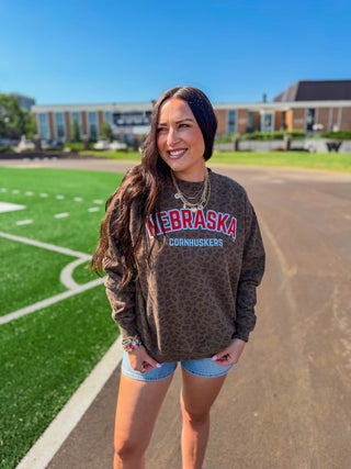 Nebraska Cornhuskers Leopard Crew