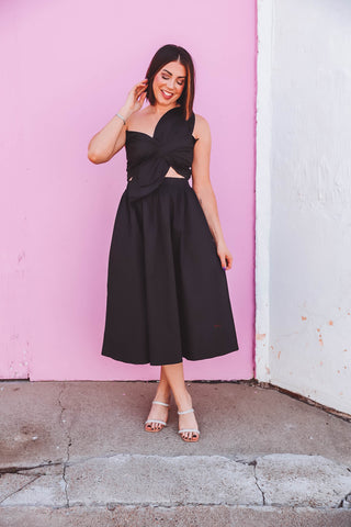 Katrina Midi Dress-Black