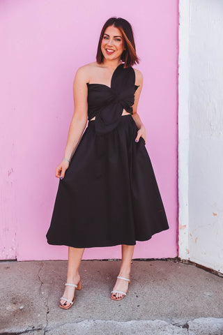 Katrina Midi Dress-Black