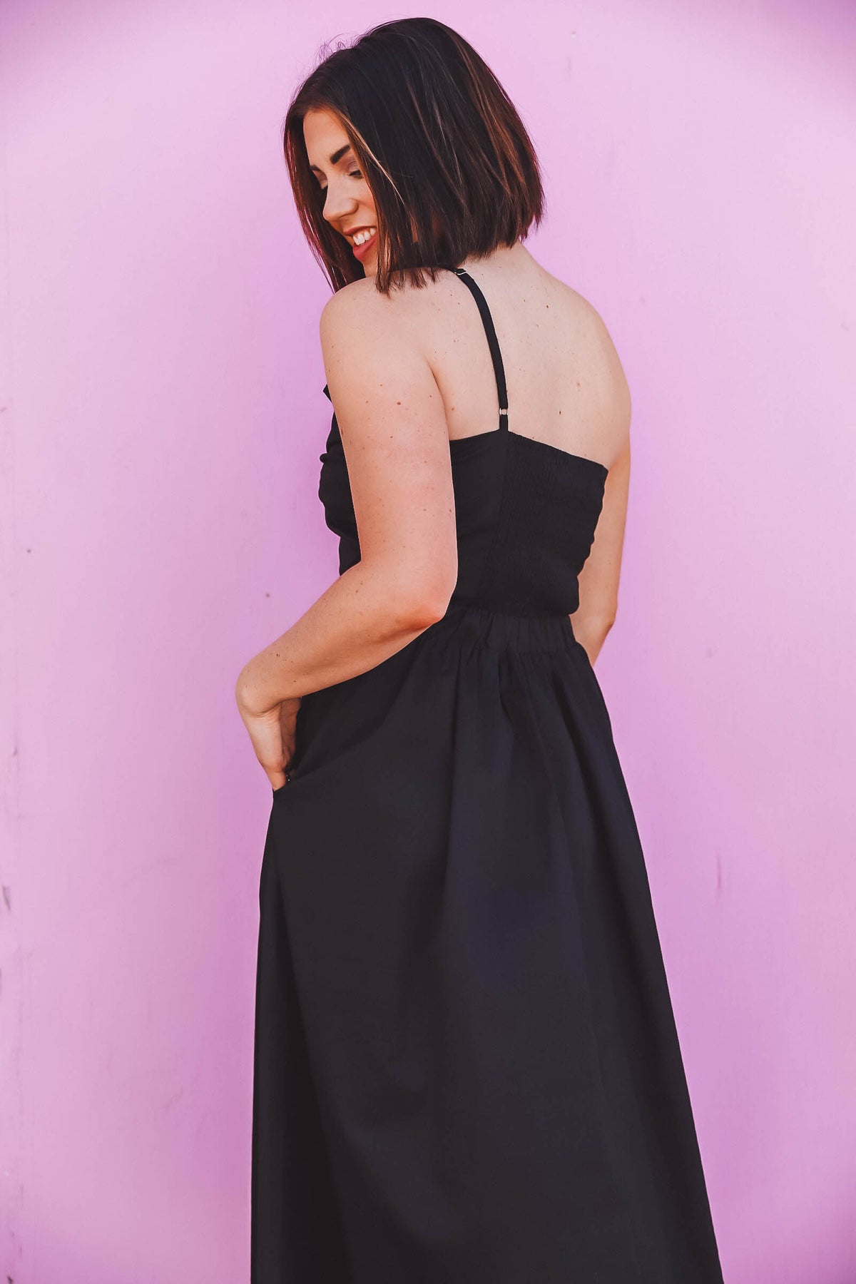 Katrina Midi Dress-Black