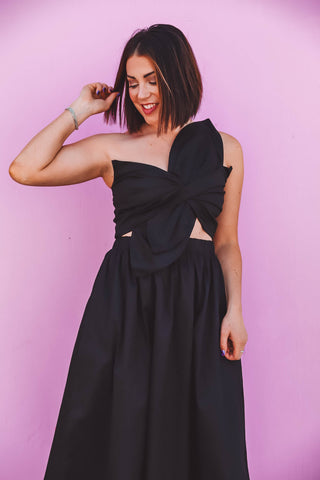 Katrina Midi Dress-Black