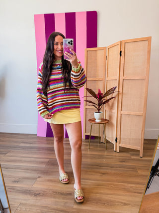 All Day Ribbed Skort-Sunflower