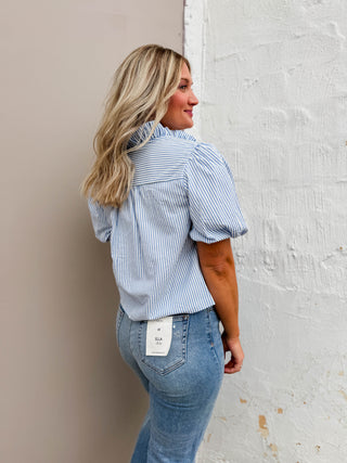 Lucy Striped Top-Marine Blue