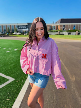 Nebraska Logo Patch Button Down