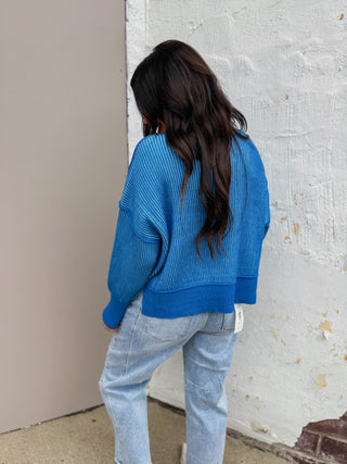 Lyla Sweater-Ocean Blue/Sky Blue