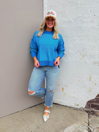 Marlie Sweater-Ocean Blue/Sky Blue