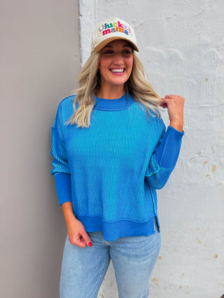 Marlie Sweater-Ocean Blue/Sky Blue