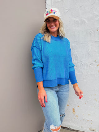 Marlie Sweater-Ocean Blue/Sky Blue