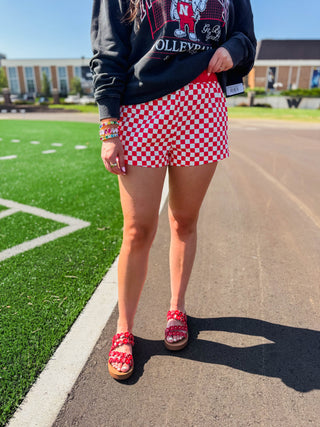Check It Out Shorts-Red