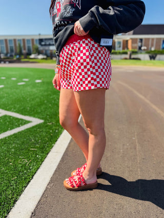Check It Out Shorts-Red