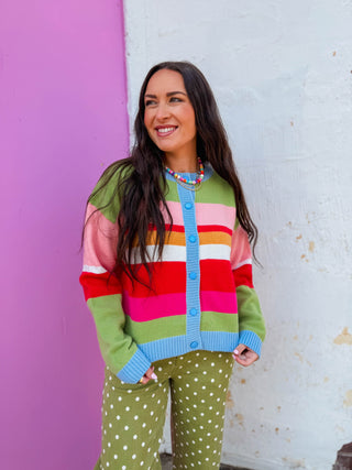 Bright Side Striped Cardigan