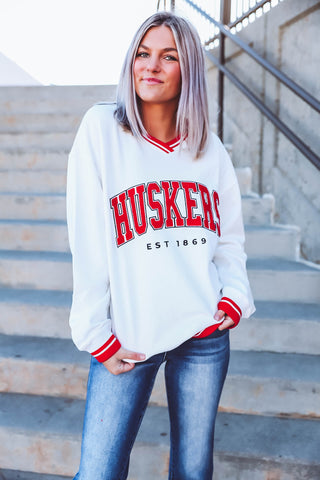 Nebraska Allen V-Neck Sweatshirt