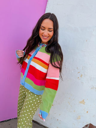 Bright Side Striped Cardigan