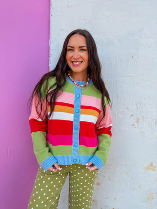 Bright Side Striped Cardigan