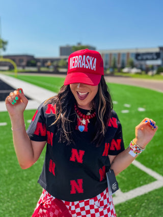 Nebraska Trucker Hat-Red/White