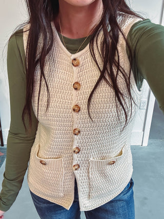 Steph Sweater Vest-Cream