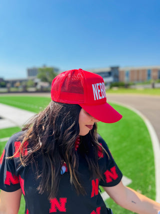 Nebraska Trucker Hat-Red/White
