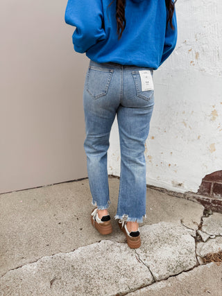 Ella High Rise Wide Straight Leg Denim-Hidden