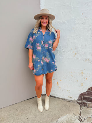 Layla Floral Denim Mini Dress