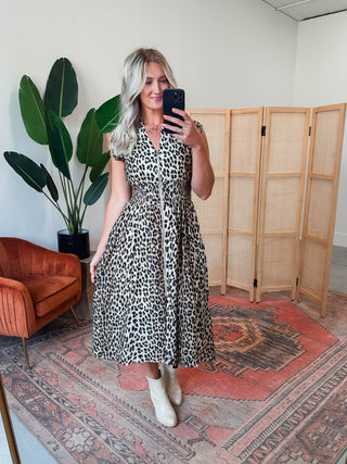 Roxy Leopard Midi Dress