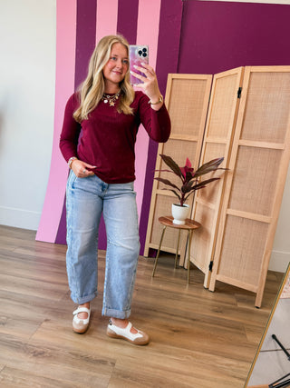 Perfect Layer Long Sleeve-Burgundy
