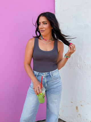 Layer Me Up Tank-Gunmetal