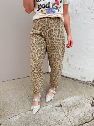 Tatum Leopard Barrrel Pants