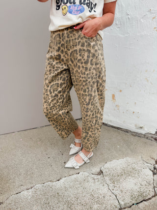 Tatum Leopard Barrrel Pants