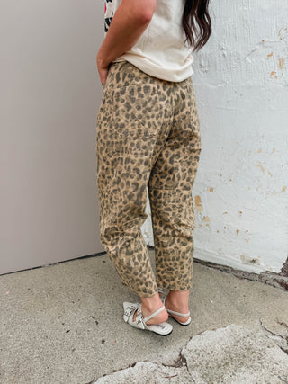 Tatum Leopard Barrrel Pants