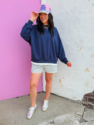 Elevated Ease Pullover-Navy