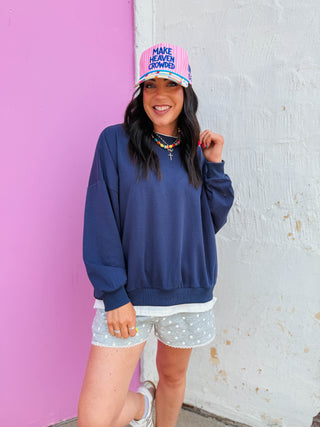 Elevated Ease Pullover-Navy